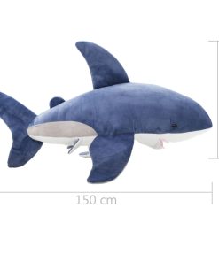 Giocattolo Di Peluche Squalo Bianco Blu E Bianco