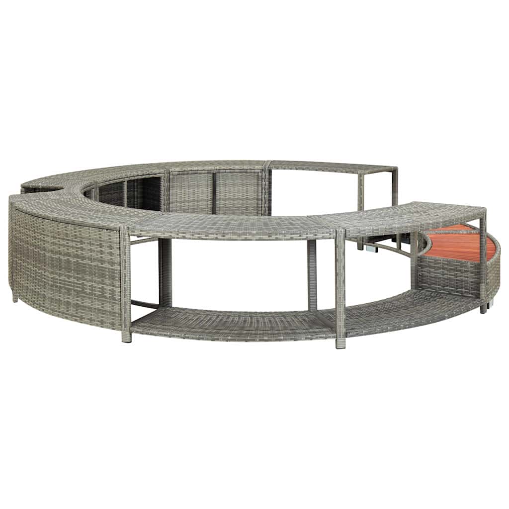 Bordo Per Vasca Da Spa In Polyrattan Grigio