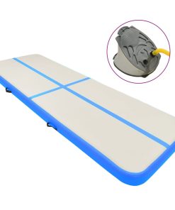 Tappetino Ginnastica Gonfiabile Con Pompa 300x100x15 Cm Pvc Blu