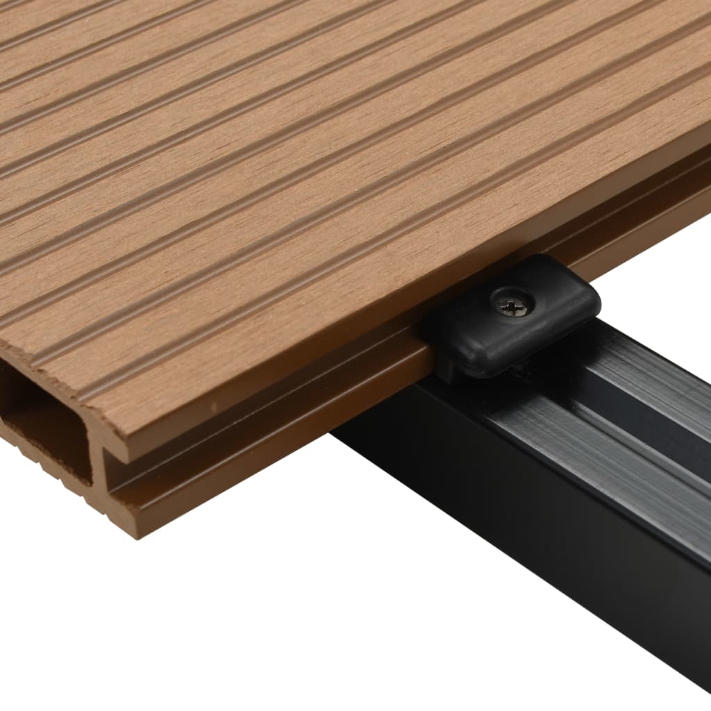 vidaXL WPC Hohlkammer Terrassendielen mit Zubehör 20 m² 2,2 m Teak
