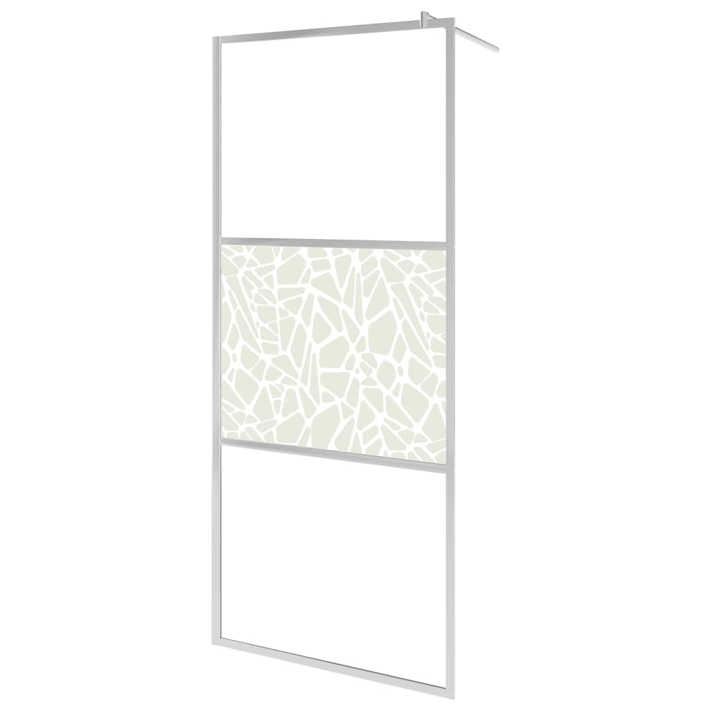Parete Per Doccia WalK-In In Vetro Esg Design Pietra 80x195 cm