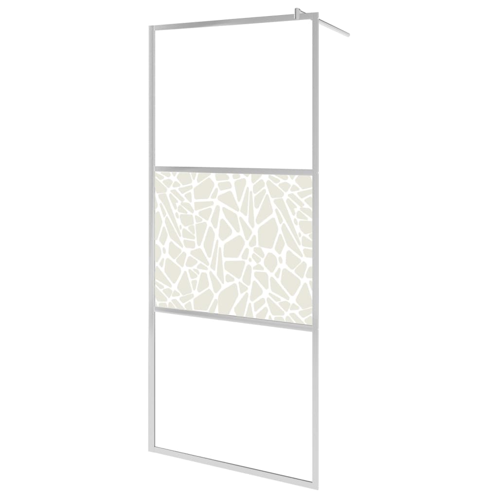 Parete Per Doccia WalK-In In Vetro Esg Design Pietra 115x195 cm