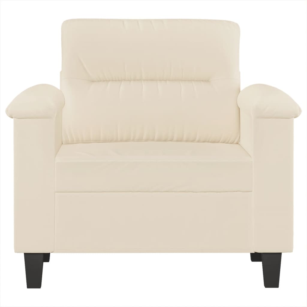 Poltrona Beige 60 Cm In Tessuto Di Microfibra