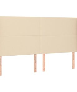 Testiera Ad Orecchio Crema 183x23x118/128 Cm In Tessuto