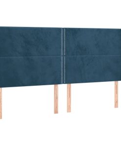 Testiera Ad Orecchio Blu Scuro 183x23x118/128 Cm In Velluto