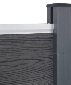 Set Pannello Di Recinzione Grigio 353x186 Cm In Wpc