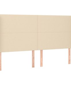 Testiera Ad Orecchio Crema 183x16x118/128 Cm In Tessuto