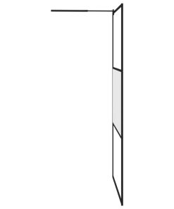 Parete Doccia Walk In 115x195 Cm In Vetro Smerigliato Esg Nero