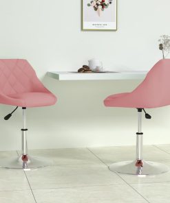 Sedie Da Pranzo Girevoli 2 Pz Rosa In Velluto
