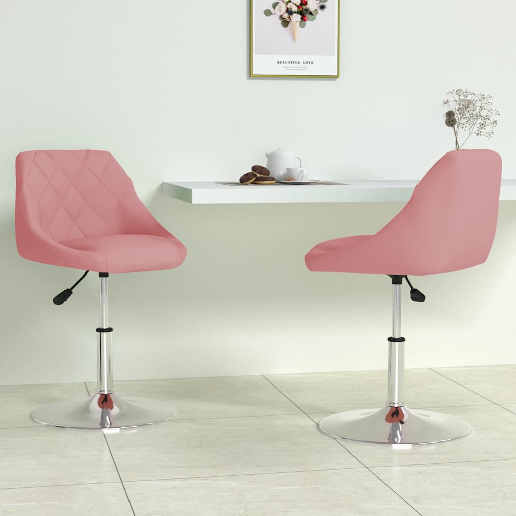 Sedie Da Pranzo Girevoli 2 Pz Rosa In Velluto