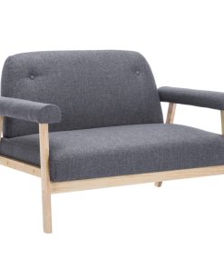 Divano A 2 Posti In Tessuto Grigio Scuro