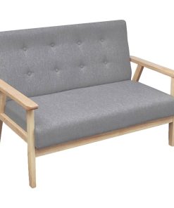 Divano A 2 Posti In Stoffa Grigio Chiaro