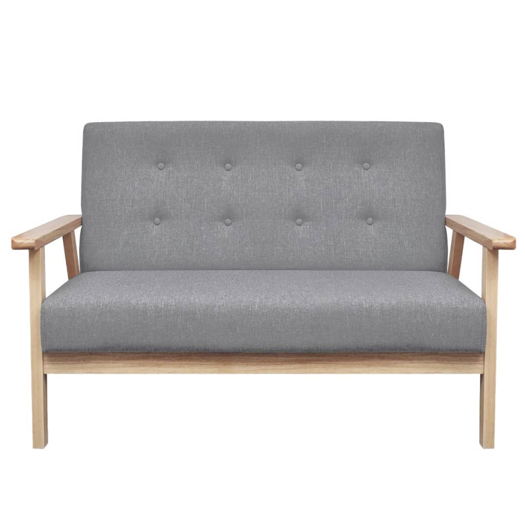 Set Di Divani 2 Pz In Tessuto Grigio Chiaro