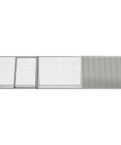 Gabbia Per Conigli Grigia 302,5x80,5x71 Cm In Acciaio Zincato