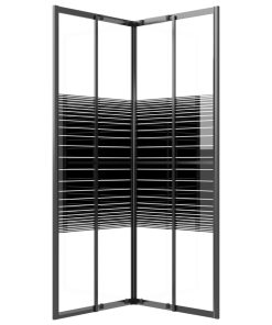 Box Doccia A Righe Esg 80x80x180 Cm Nero