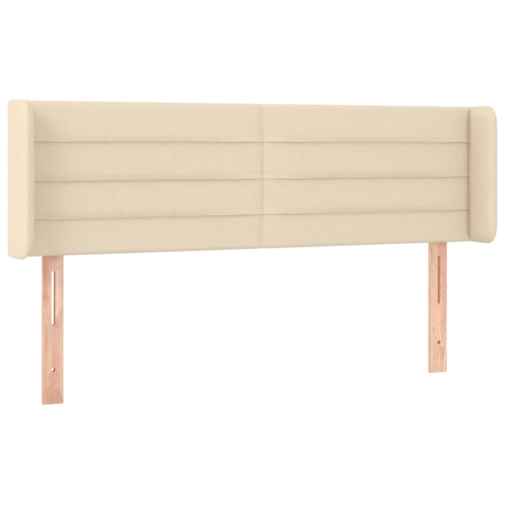 Testiera Ad Orecchio Crema 147x16x78/88 Cm In Tessuto