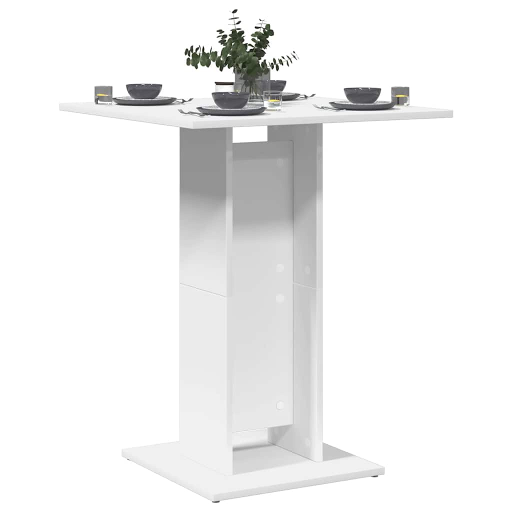 Tavolo Da Bistrot Bianco 60x60x75 Cm In Legno Multistrato