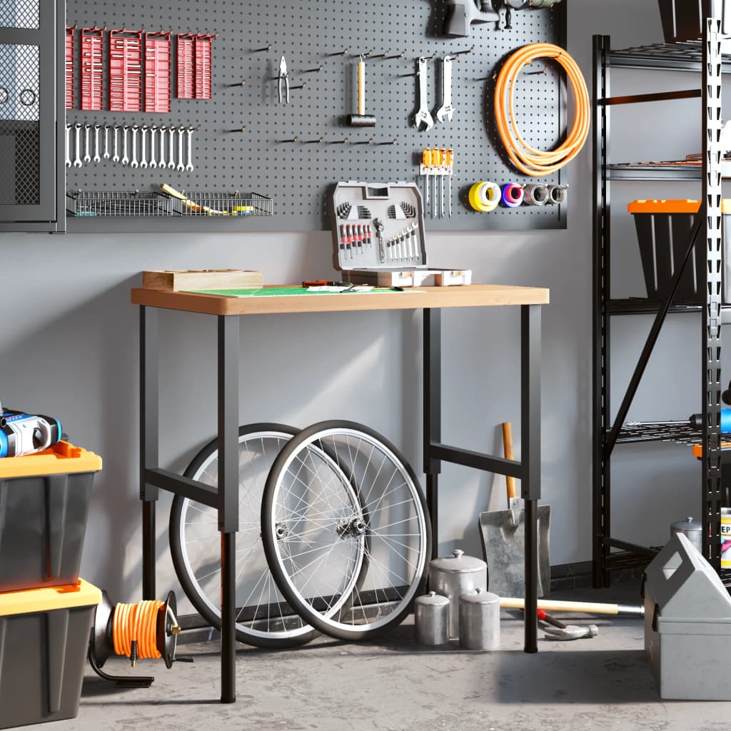 Banco Lavoro 100x60x(73-99,5) Cm Legno Di Faggio Rettangolare - Image 3