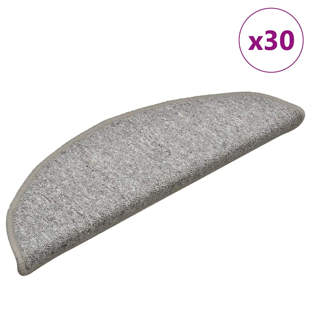 Tappetini Per Scale 30 Pz Grigio Chiaro 56x17x3 cm