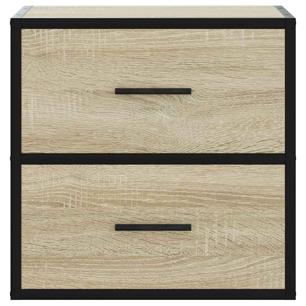 vidaXL Wand-Nachttische 2 Stk. Sonoma-Eiche 40x31x39,5 cm