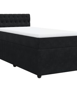 vidaXL Boxspringbett mit Matratze Schwarz 100x200 cm Samt