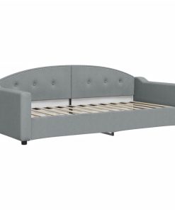 vidaXL Tagesbett Ausziehbar mit Matratze Hellgrau 90x200 cm Stoff