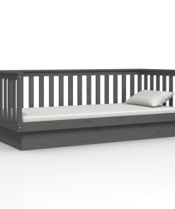 vidaXL Tagesbett Grau 80x200 cm Massivholz Kiefer