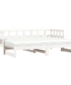vidaXL Tagesbett Ausziehbar Weiß 80x200 cm Massivholz Kiefer