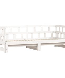 vidaXL Tagesbett Ausziehbar Weiß 90x190 cm Massivholz Kiefer