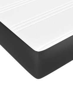 vidaXL Taschenfederkernmatratze Schwarz 90x200x20 cm Kunstleder