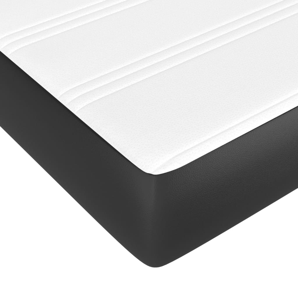 vidaXL Taschenfederkernmatratze Schwarz 90x200x20 cm Kunstleder