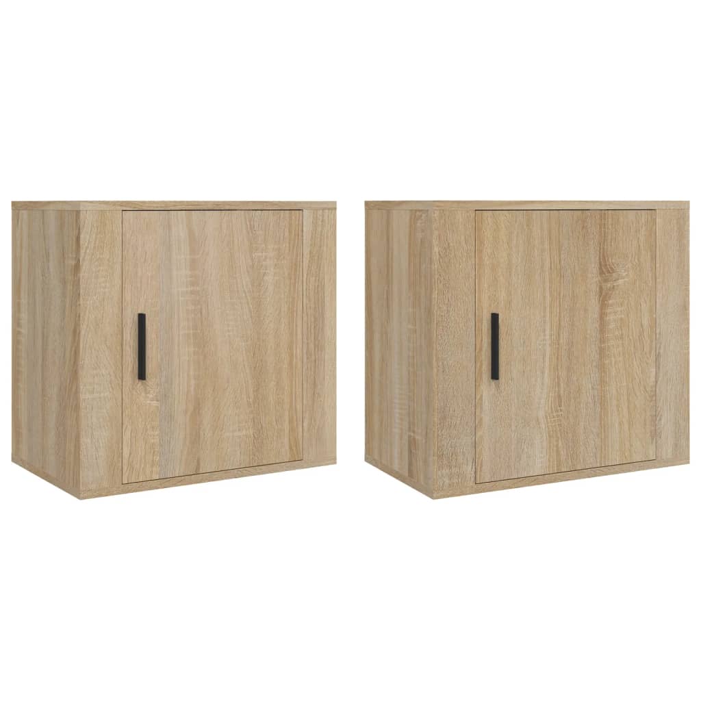 vidaXL Wand-Nachttische 2 Stk. Sonoma-Eiche 50x30x47 cm