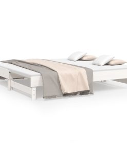 vidaXL Tagesbett Ausziehbar Weiß 2x(90x190) cm Massivholz Kiefer