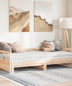 vidaXL Tagesbett Ausziehbar mit Matratzen 90x190 cm Massivholz Kiefer