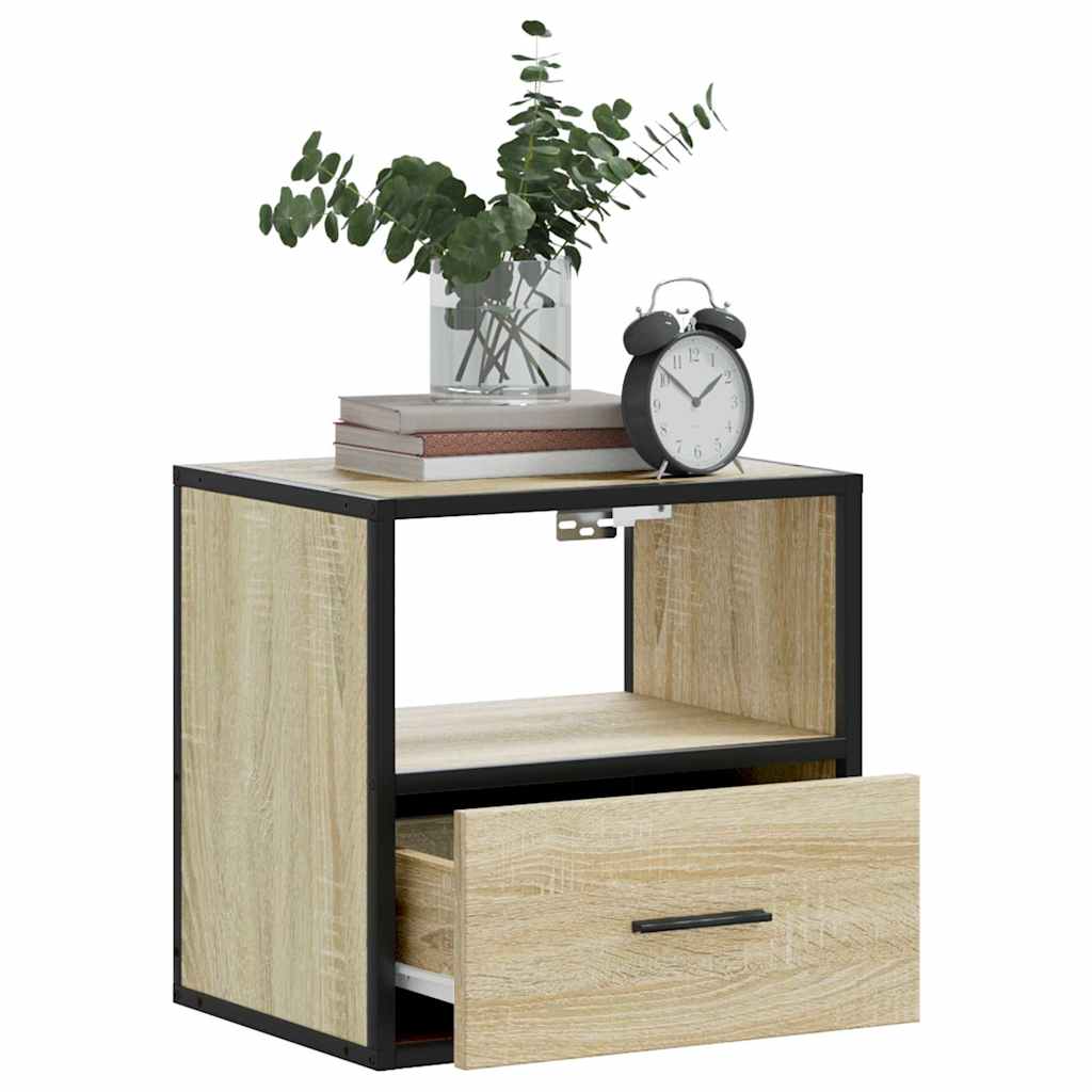 vidaXL Wand-Nachttische 2 Stk. Sonoma-Eiche 40x31x39,5 cm