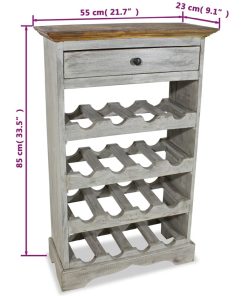 vidaXL Weinregal Massives Mahagoniholz 55x23x85 cm