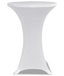 2 x Tischhusse für Stehtisch Stretchhusse Ø60 cm weiß