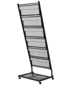 vidaXL Zeitschriftenständer 47,5×43×133 cm Schwarz A4
