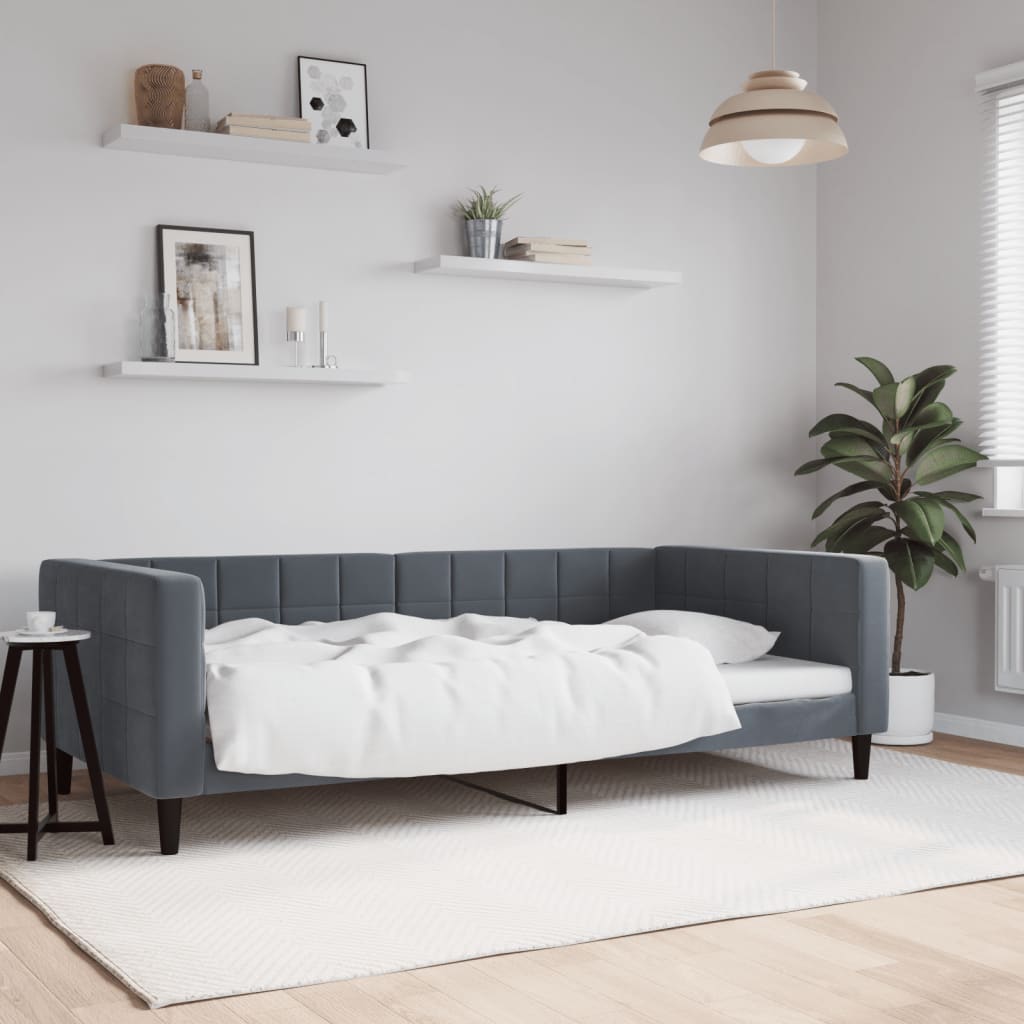 vidaXL Tagesbett Dunkelgrau 100x200 cm Samt