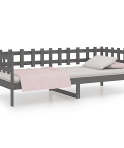 vidaXL Tagesbett Grau 80x200 cm Massivholz Kiefer