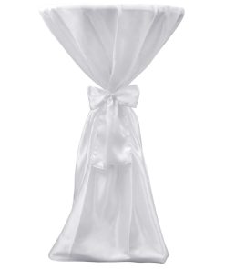 2 x Tischhusse Stehtischhusse weiß 80 cm