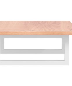 vidaXL Waschtischplatte mit Halterung Stahl und Massivholz Eiche