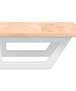 vidaXL Waschtischplatte mit Halterung Stahl und Massivholz Eiche