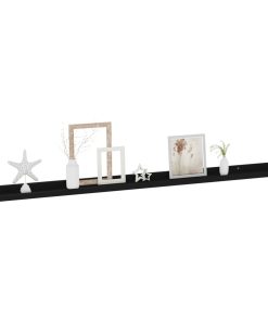 vidaXL Wandregale 2 Stk. Schwarz 115x9x3 cm