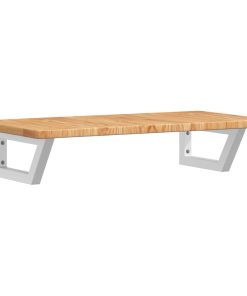 vidaXL Waschtischplatte mit Halterung Stahl und Massivholz Eiche