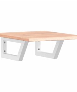 vidaXL Waschtischplatte mit Halterung Stahl und Massivholz Eiche