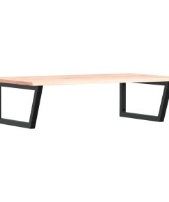 vidaXL Waschtischplatte mit Halterung Stahl und Massivholz Eiche