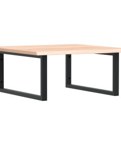 vidaXL Waschtischplatte mit Halterung Stahl und Massivholz Eiche
