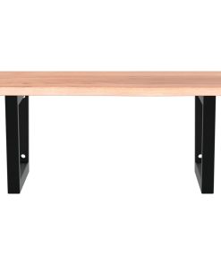 vidaXL Waschtischplatte mit Halterung Stahl und Massivholz Eiche