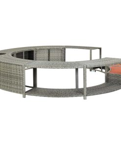 vidaXL Whirlpool-Umrandung Grau Poly Rattan